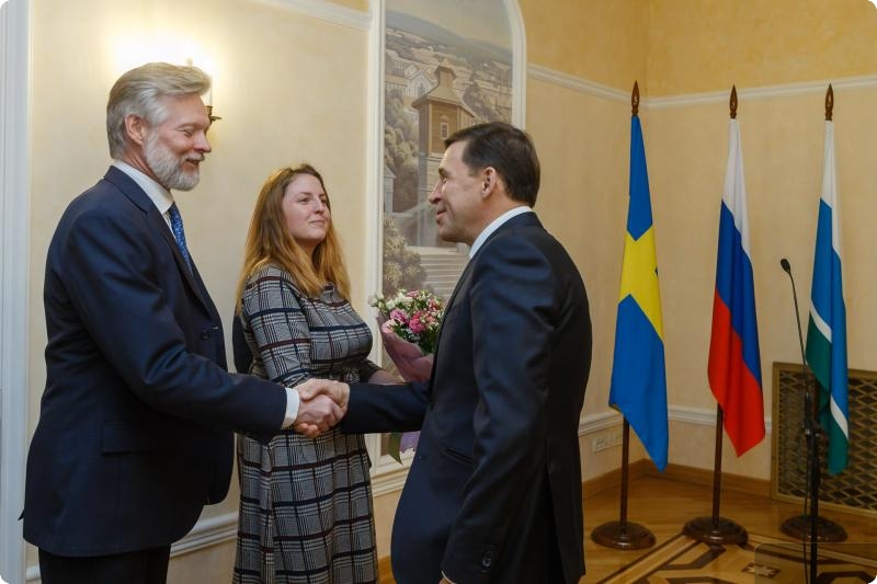 Евгений Куйвашев встретился с послом Швеции в РФ Петером Эриксоном
