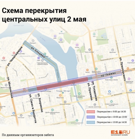 В Екатеринбурге вновь для забегов перекроют проспект Ленина