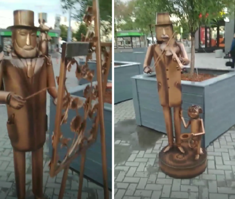 Недалёко от железнодорожного вокзала в Екатеринбурге появились четыре необычные скульптуры