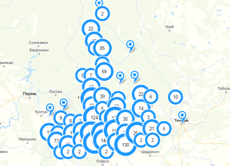 Карта распространения коронавируса в кировской области